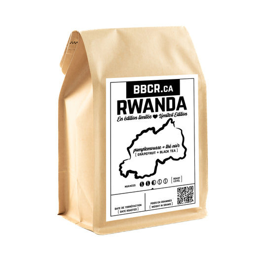 En édition limitée, le café d'origine unique de Rwanda est seulement disponible en sacs de 454 g, jusqu'à épuisement des stocks.
