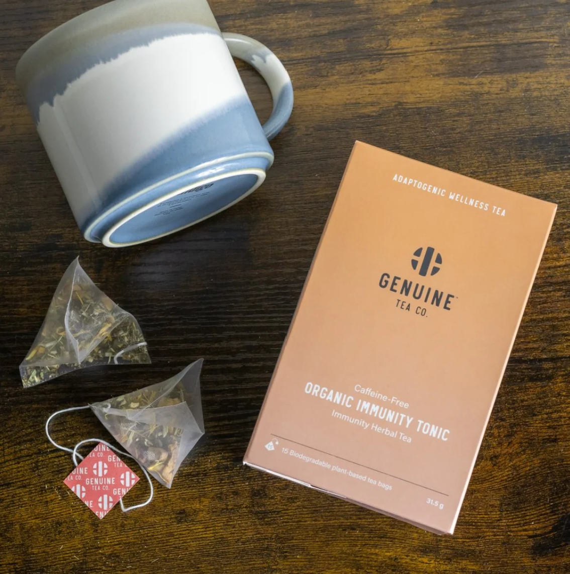 Sachets de thé pyramidaux toniques pour l'immunité bio