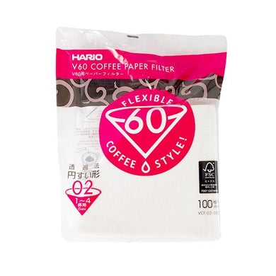 Filtres en papier blanc HARIO V60-02 (paquet de 100)